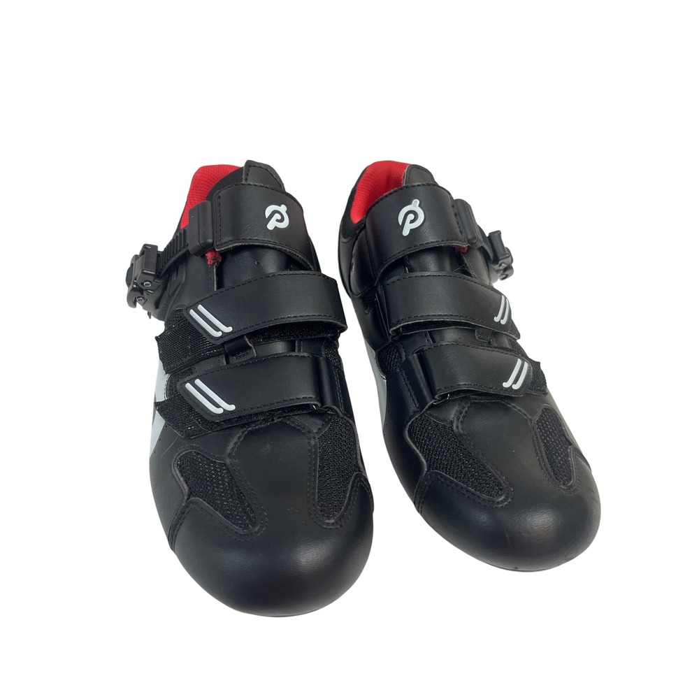 Peloton Mens Cycling Shoes Black Red PL-SH-B-41 Size 41 Look Delta Cleats